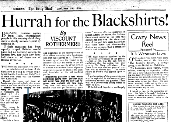 Hurrah for the blackshirts!